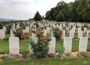 Beautifully aligned headstone rows at Niederzwehren Cemetery, Kassel, Germany