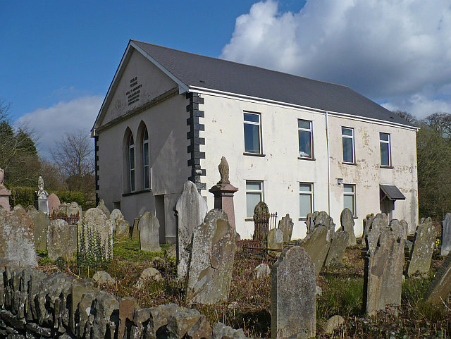 Quiet, historic stone walls of Penmaen Chapelyard in Wales