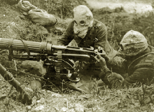 Machine guns inflicted heavy casualties on both sides.