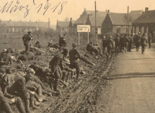 British soldiers taken prisoner by the Germans in March 1918.